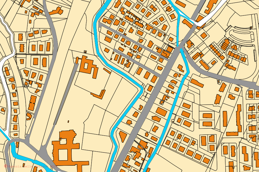 Mappa catastale del centro di Camposampiero: particelle e fabbricati, cartografia Agenzia delle Entrate