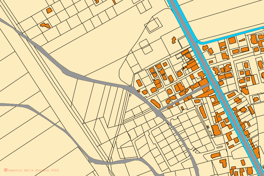 Mappa catastale del centro di Cancello ed Arnone: particelle e fabbricati, cartografia Agenzia delle Entrate