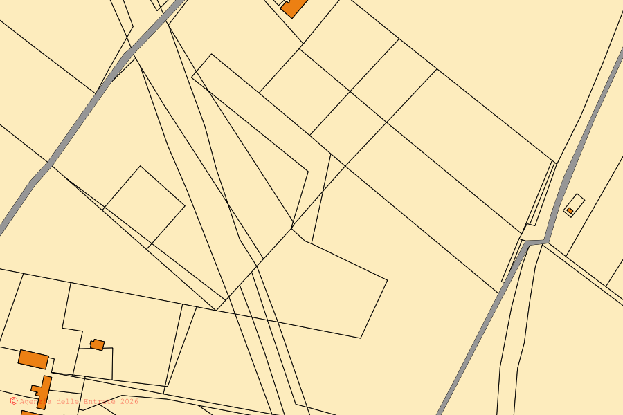 Mappa catastale del centro di Candela: particelle e fabbricati, cartografia Agenzia delle Entrate