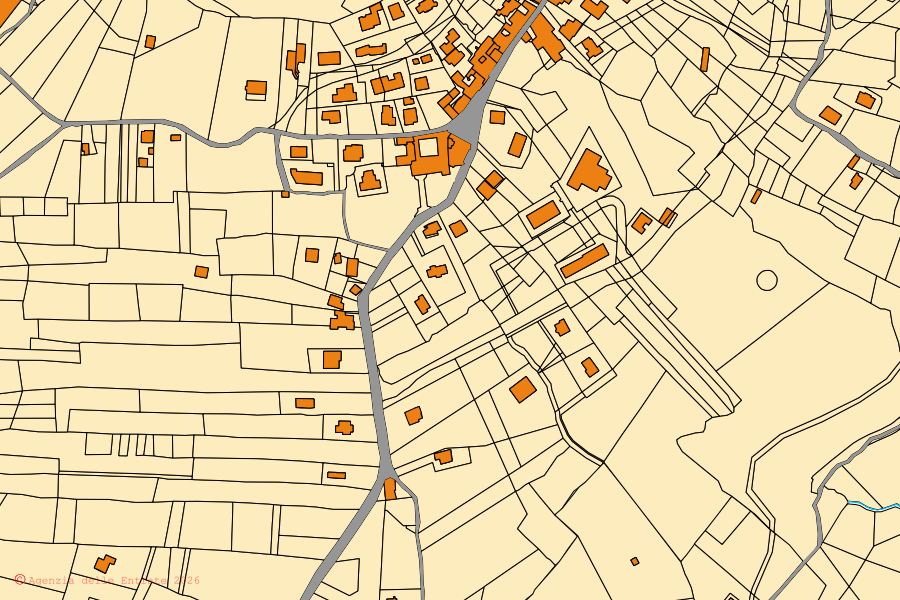 Mappa catastale del centro di Candida: particelle e fabbricati, cartografia Agenzia delle Entrate
