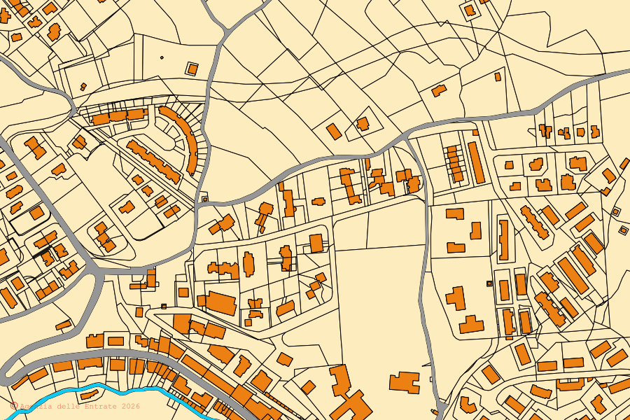 Mappa catastale del centro di Canepina: particelle e fabbricati, cartografia Agenzia delle Entrate