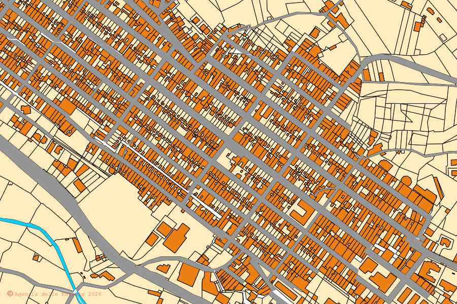 Mappa catastale del centro di Canicattini Bagni: particelle e fabbricati, cartografia Agenzia delle Entrate