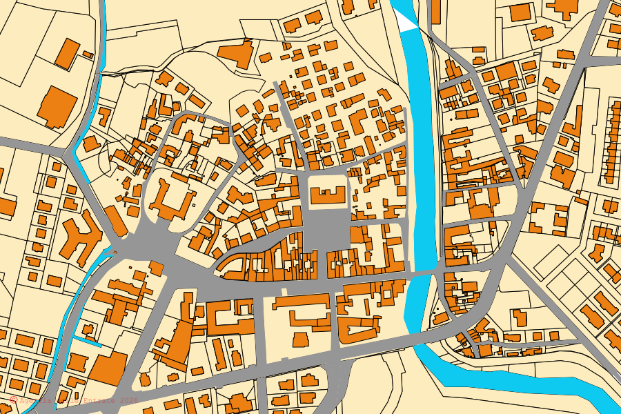Mappa catastale del centro di Caorso: particelle e fabbricati, cartografia Agenzia delle Entrate