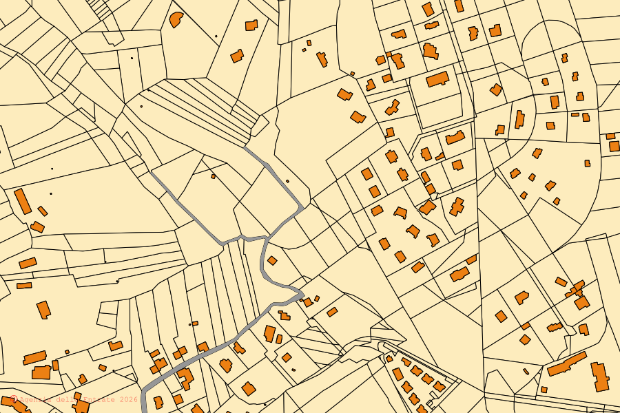 Mappa catastale del centro di Capena: particelle e fabbricati, cartografia Agenzia delle Entrate