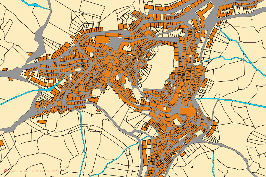 Mappa catastale del centro di Capizzi: particelle e fabbricati, cartografia Agenzia delle Entrate