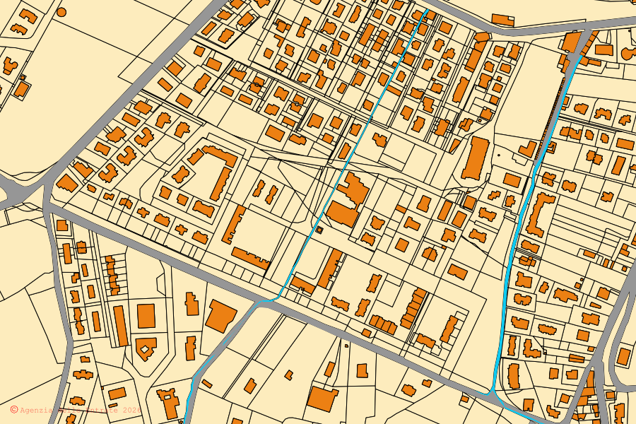 Mappa catastale del centro di Capodimonte: particelle e fabbricati, cartografia Agenzia delle Entrate