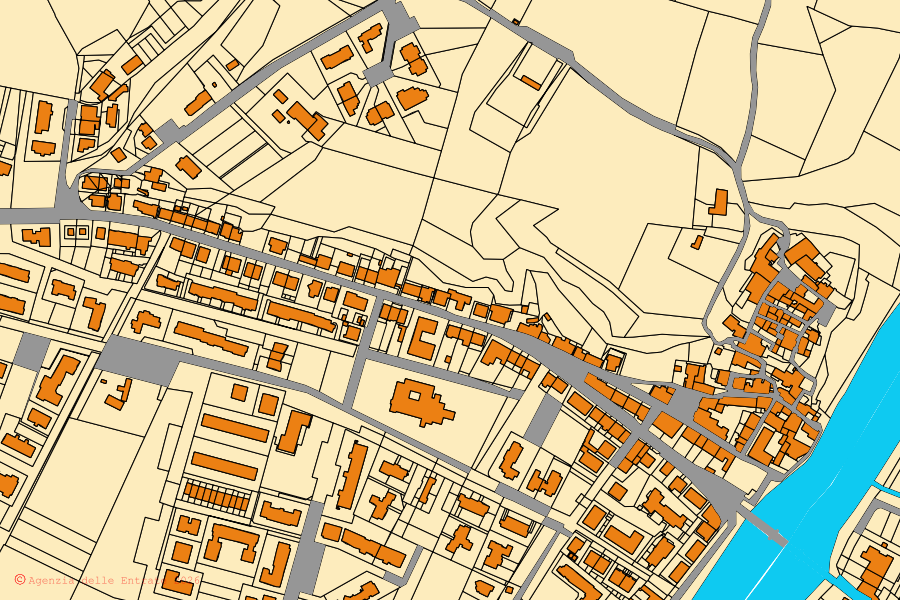 Mappa catastale del centro di Capraia e Limite: particelle e fabbricati, cartografia Agenzia delle Entrate