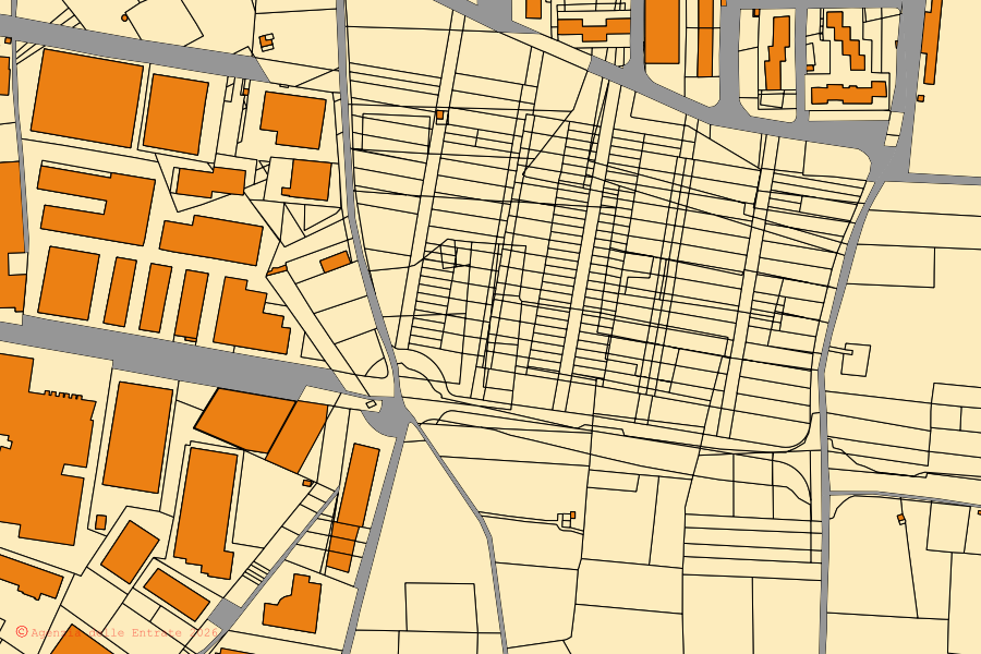 Mappa catastale del centro di Capurso: particelle e fabbricati, cartografia Agenzia delle Entrate