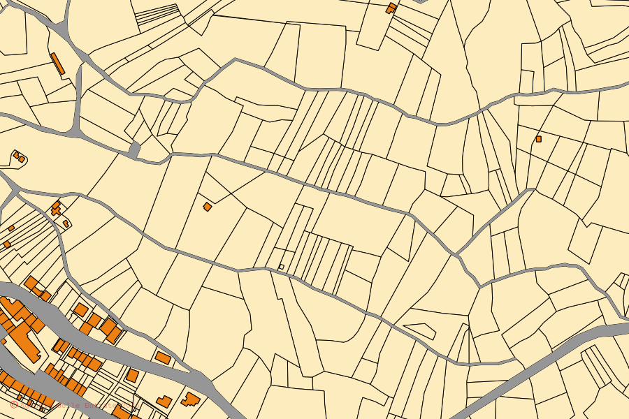 Mappa catastale del centro di Carlantino: particelle e fabbricati, cartografia Agenzia delle Entrate