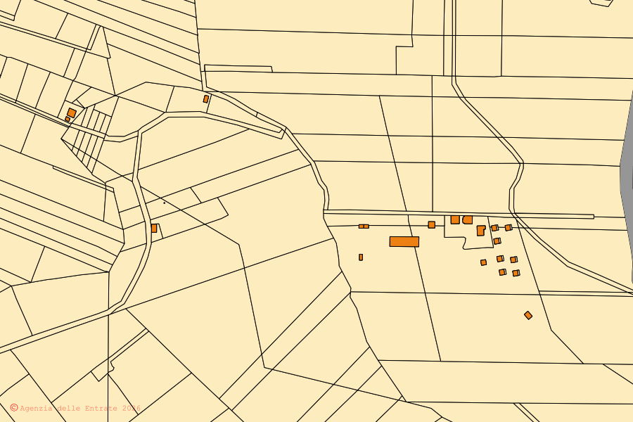 Mappa catastale del centro di Carlentini: particelle e fabbricati, cartografia Agenzia delle Entrate