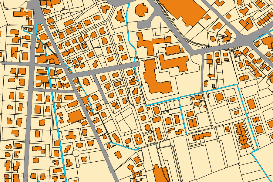 Mappa catastale del centro di Carmignano di Brenta: particelle e fabbricati, cartografia Agenzia delle Entrate