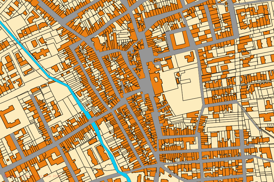 Mappa catastale del centro di Carosino: particelle e fabbricati, cartografia Agenzia delle Entrate