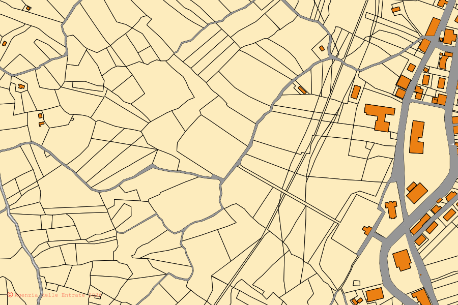 Mappa catastale del centro di Casacalenda: particelle e fabbricati, cartografia Agenzia delle Entrate