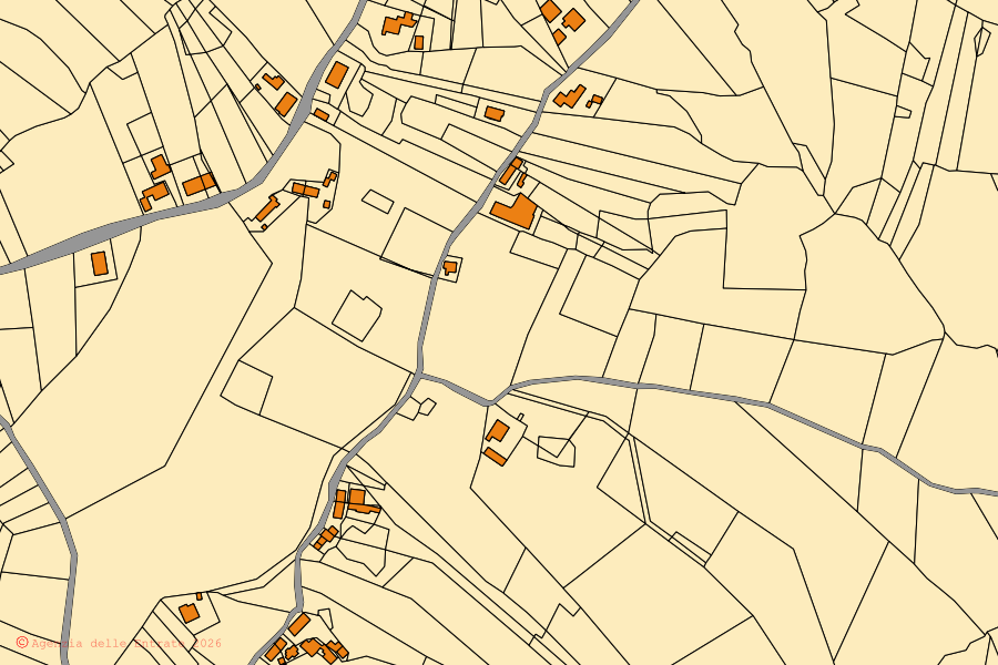 Mappa catastale del centro di Casalanguida: particelle e fabbricati, cartografia Agenzia delle Entrate
