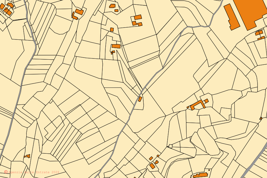 Mappa catastale del centro di Casalborgone: particelle e fabbricati, cartografia Agenzia delle Entrate