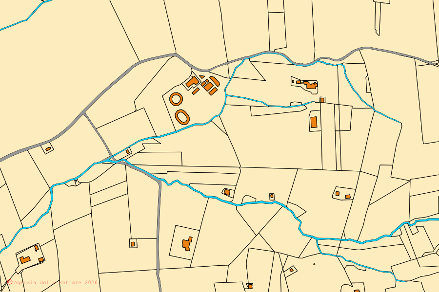 Mappa catastale del centro di Casale Marittimo: particelle e fabbricati, cartografia Agenzia delle Entrate