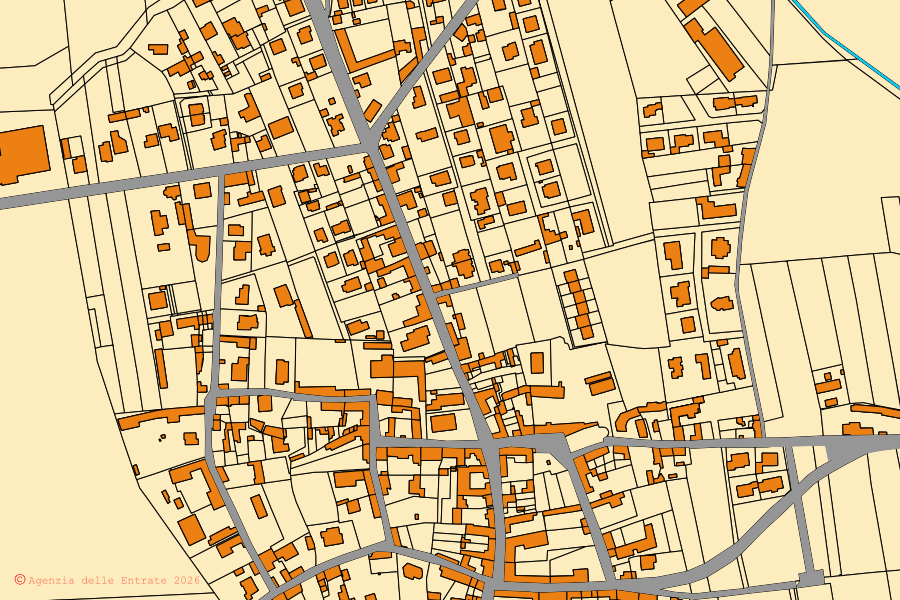 Mappa catastale del centro di Casaleggio Novara: particelle e fabbricati, cartografia Agenzia delle Entrate