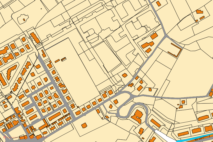 Mappa catastale del centro di Casalfiumanese: particelle e fabbricati, cartografia Agenzia delle Entrate