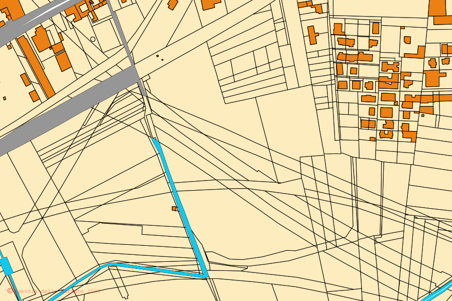 Mappa catastale del centro di Casalnuovo di Napoli: particelle e fabbricati, cartografia Agenzia delle Entrate