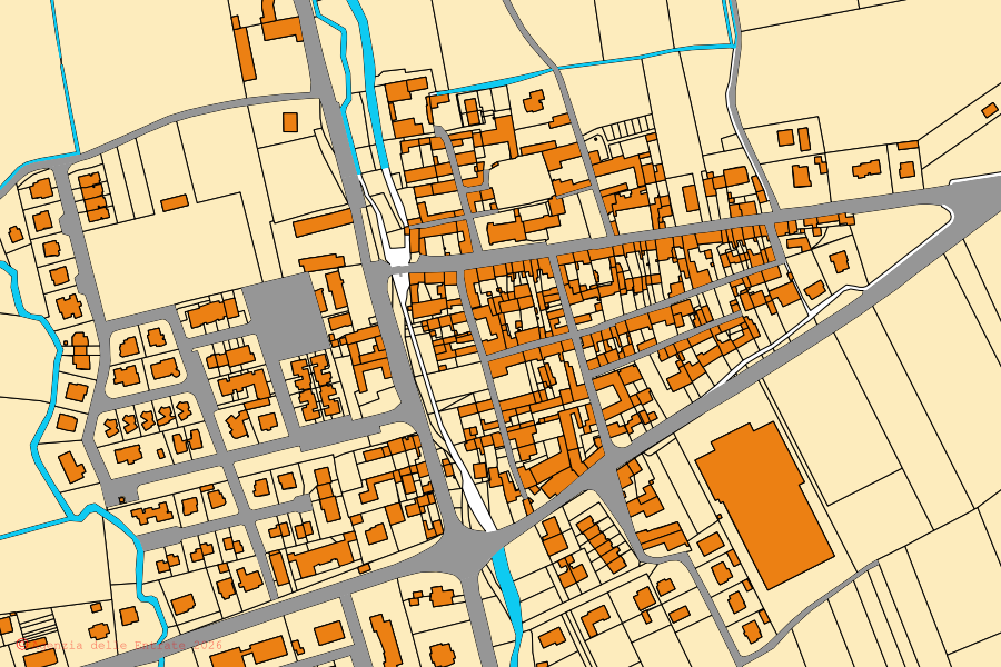 Mappa catastale del centro di Casalromano: particelle e fabbricati, cartografia Agenzia delle Entrate