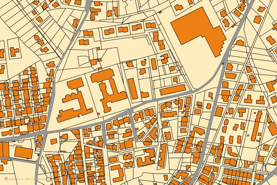 Mappa catastale del centro di Casarano: particelle e fabbricati, cartografia Agenzia delle Entrate