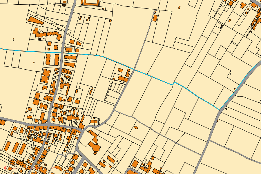 Mappa catastale del centro di Cascina: particelle e fabbricati, cartografia Agenzia delle Entrate