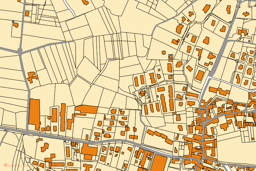 Mappa catastale del centro di Casnate con Bernate: particelle e fabbricati, cartografia Agenzia delle Entrate