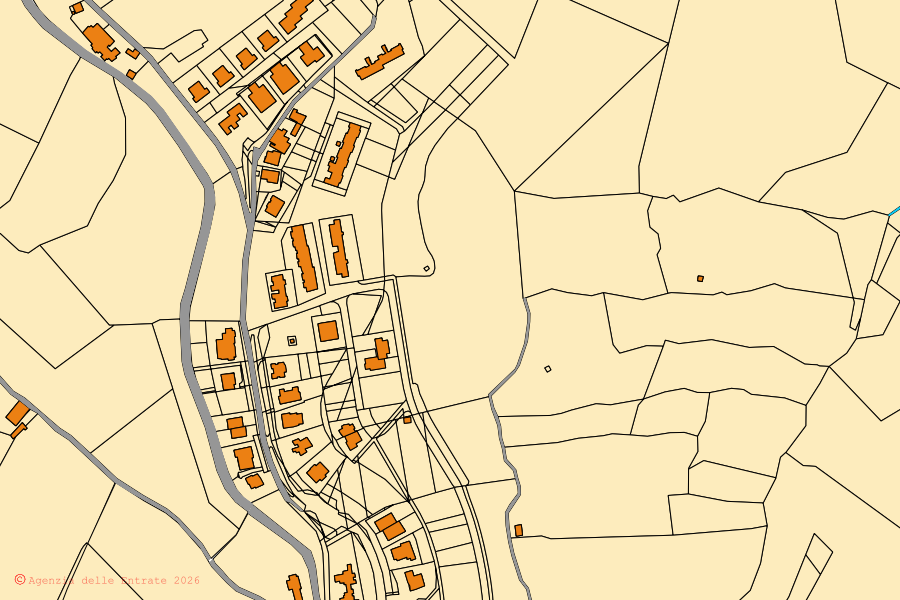 Mappa catastale del centro di Casole d'Elsa: particelle e fabbricati, cartografia Agenzia delle Entrate