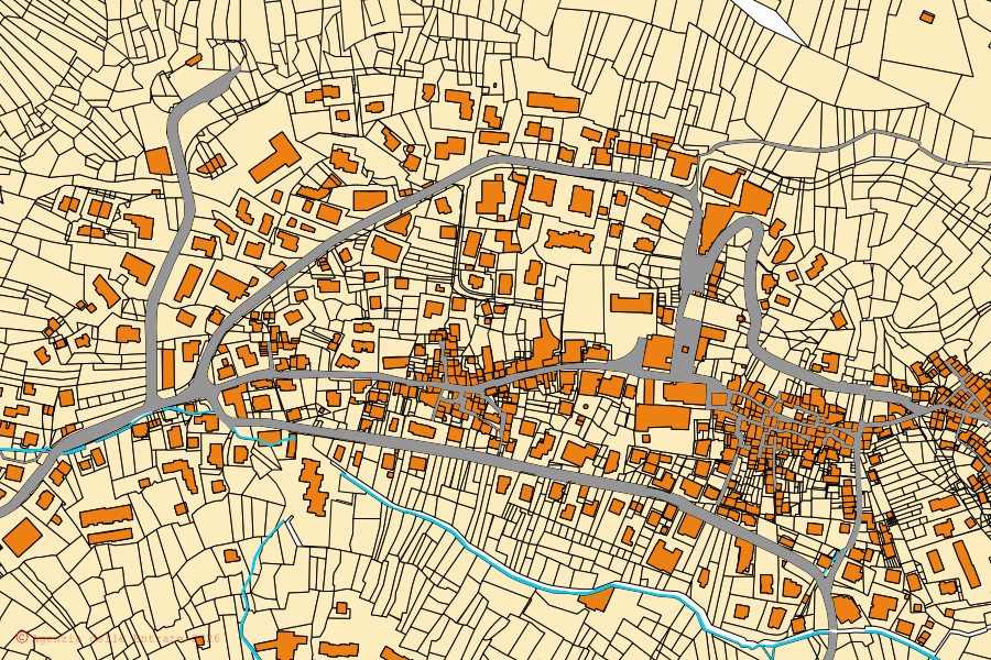 Mappa catastale del centro di Caspoggio: particelle e fabbricati, cartografia Agenzia delle Entrate