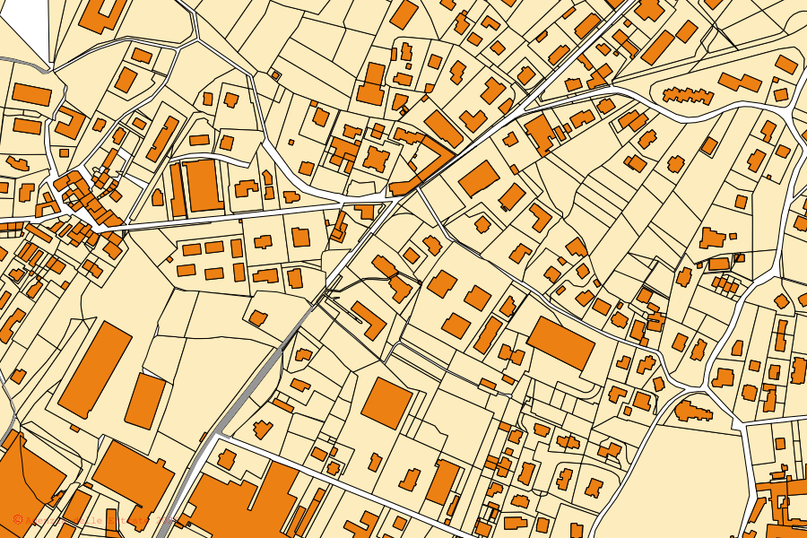 Mappa catastale del centro di Cassago Brianza: particelle e fabbricati, cartografia Agenzia delle Entrate