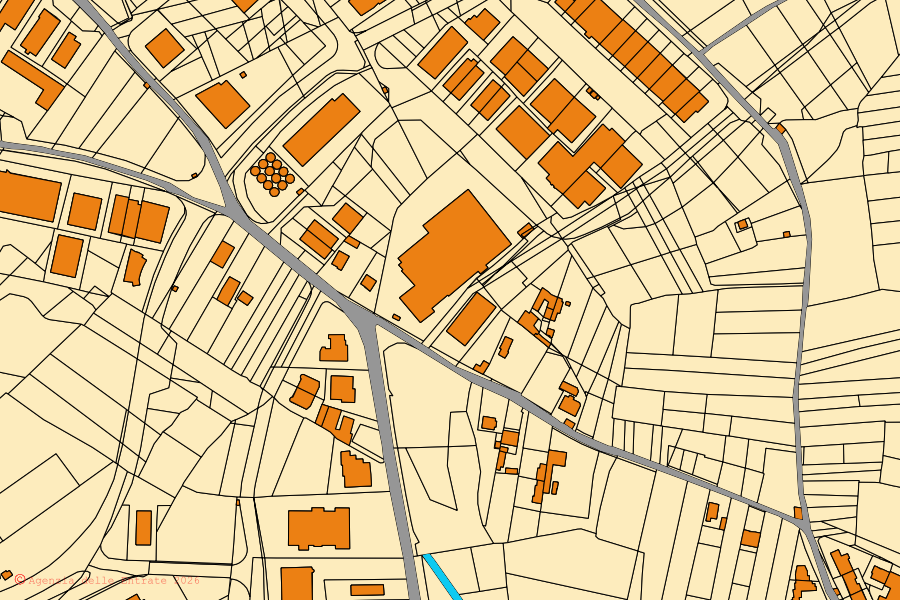 Mappa catastale del centro di Cassano delle Murge: particelle e fabbricati, cartografia Agenzia delle Entrate