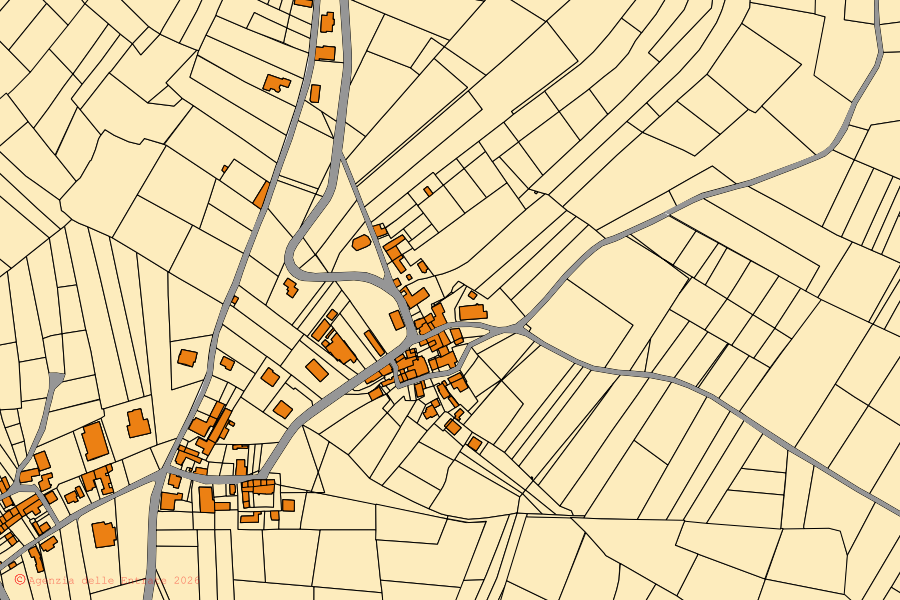 Mappa catastale del centro di Castana: particelle e fabbricati, cartografia Agenzia delle Entrate