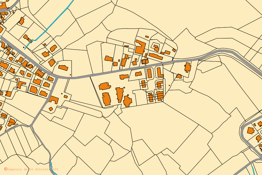 Mappa catastale del centro di Castel Ritaldi: particelle e fabbricati, cartografia Agenzia delle Entrate