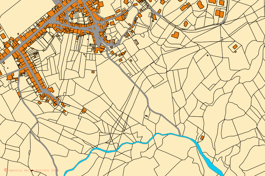 Mappa catastale del centro di Castel Viscardo: particelle e fabbricati, cartografia Agenzia delle Entrate