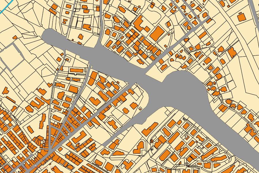 Mappa catastale del centro di Casteldaccia: particelle e fabbricati, cartografia Agenzia delle Entrate