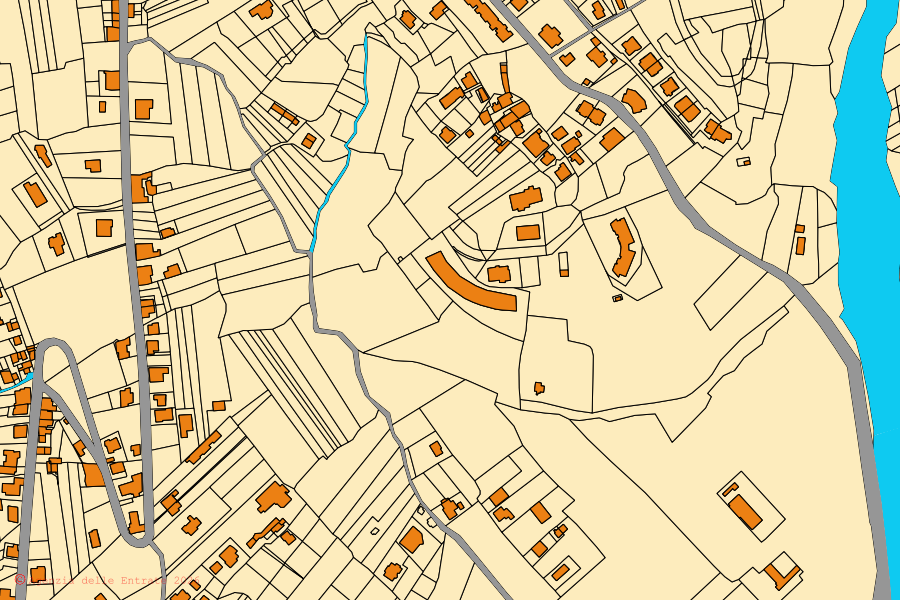 Mappa catastale del centro di Castelforte: particelle e fabbricati, cartografia Agenzia delle Entrate
