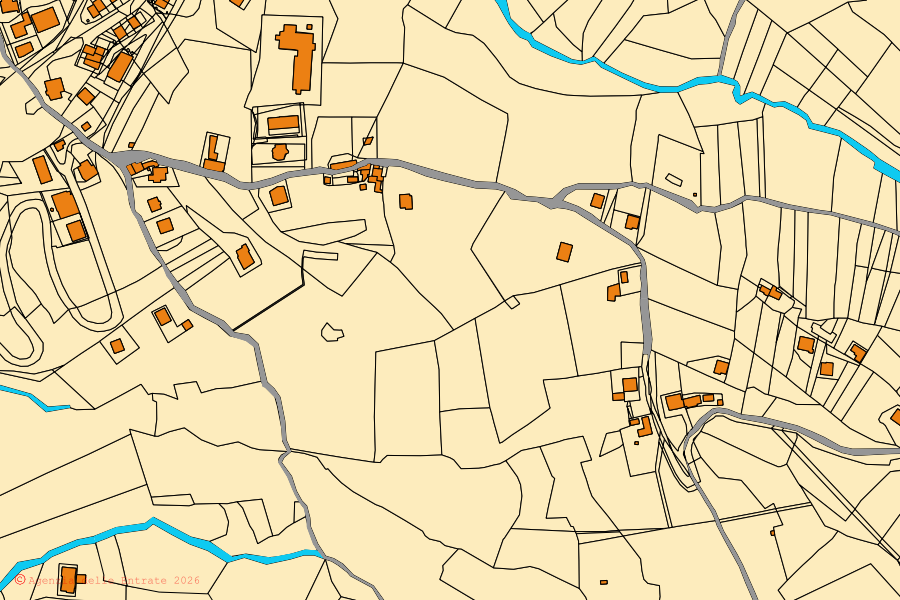 Mappa catastale del centro di Castelfranci: particelle e fabbricati, cartografia Agenzia delle Entrate
