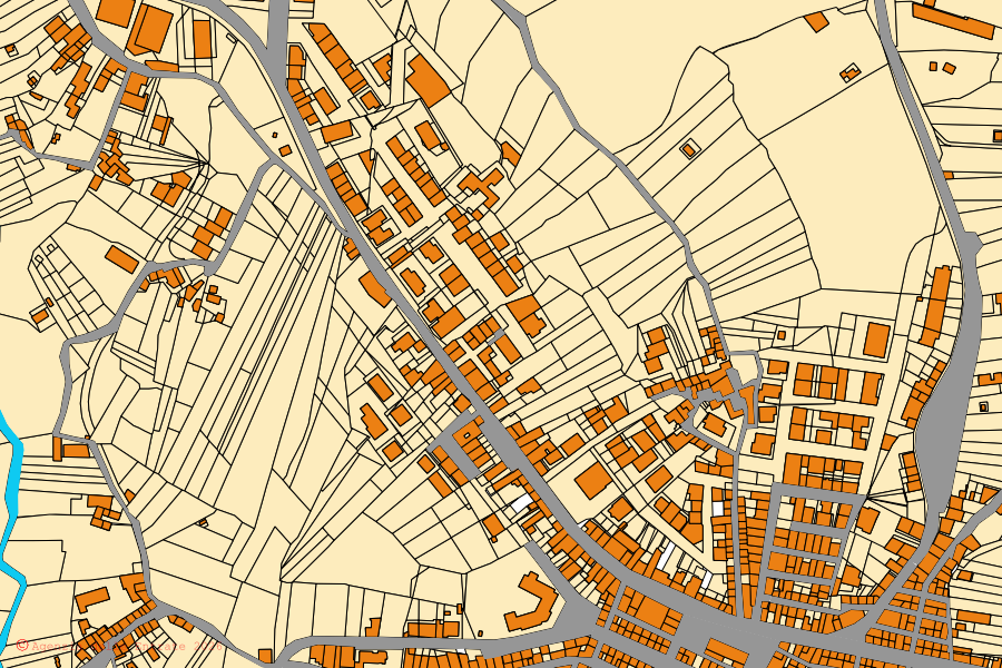 Mappa catastale del centro di Castellana Sicula: particelle e fabbricati, cartografia Agenzia delle Entrate