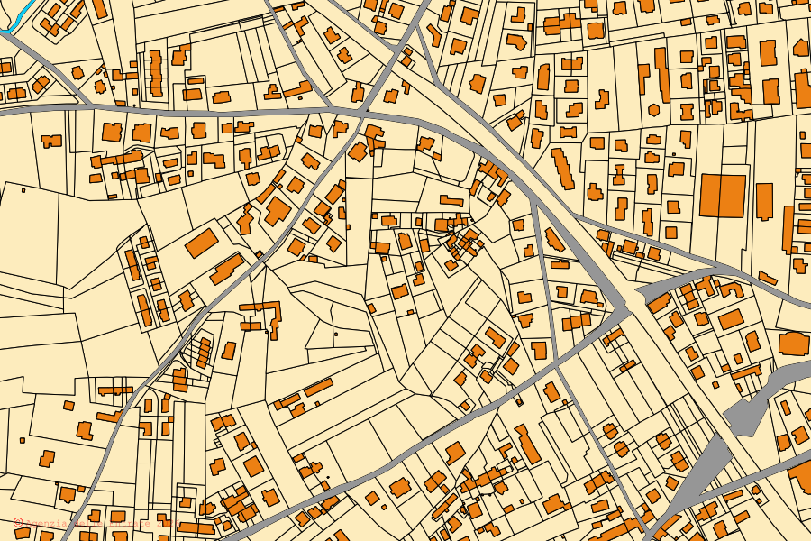 Mappa catastale del centro di Castelletto sopra Ticino: particelle e fabbricati, cartografia Agenzia delle Entrate