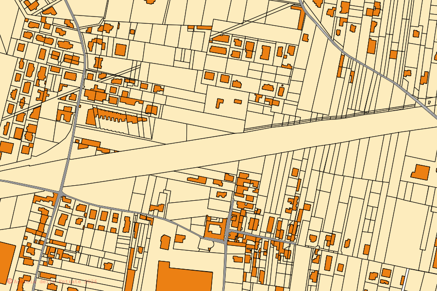Mappa catastale del centro di Castello di Cisterna: particelle e fabbricati, cartografia Agenzia delle Entrate