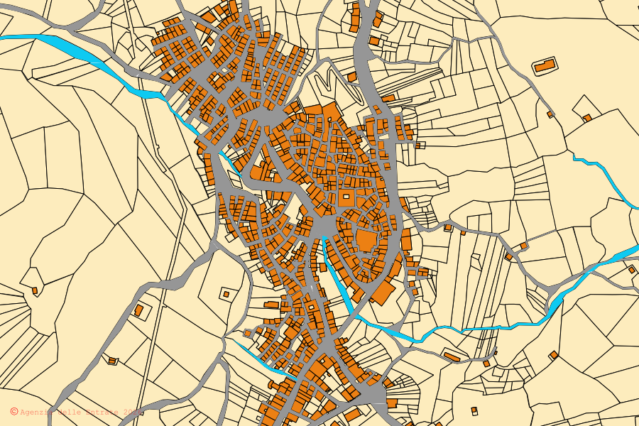 Mappa catastale del centro di Castelmauro: particelle e fabbricati, cartografia Agenzia delle Entrate