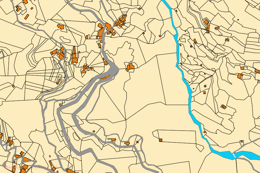 Mappa catastale del centro di Castelmola: particelle e fabbricati, cartografia Agenzia delle Entrate