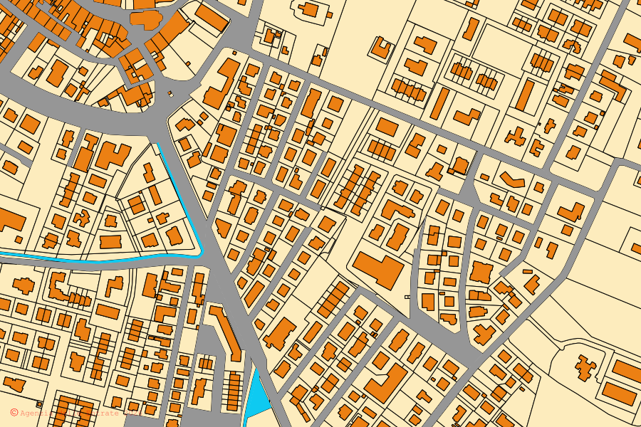 Mappa catastale del centro di Castelnovo di Sotto: particelle e fabbricati, cartografia Agenzia delle Entrate