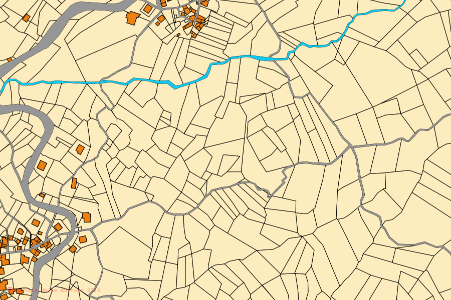 Mappa catastale del centro di Castelnovo ne' Monti: particelle e fabbricati, cartografia Agenzia delle Entrate