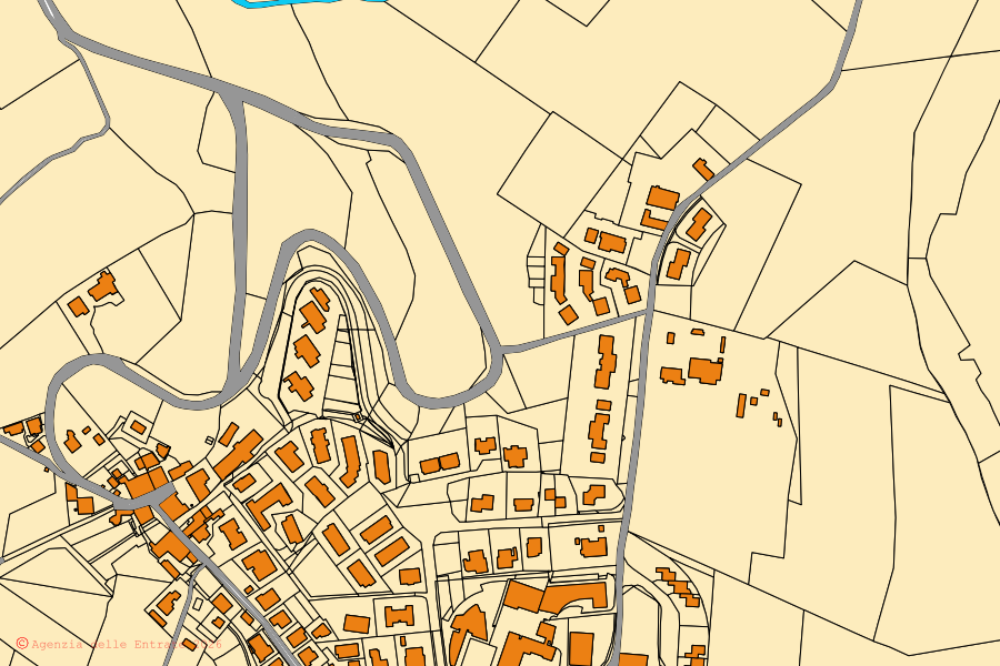 Mappa catastale del centro di Castelnuovo Berardenga: particelle e fabbricati, cartografia Agenzia delle Entrate