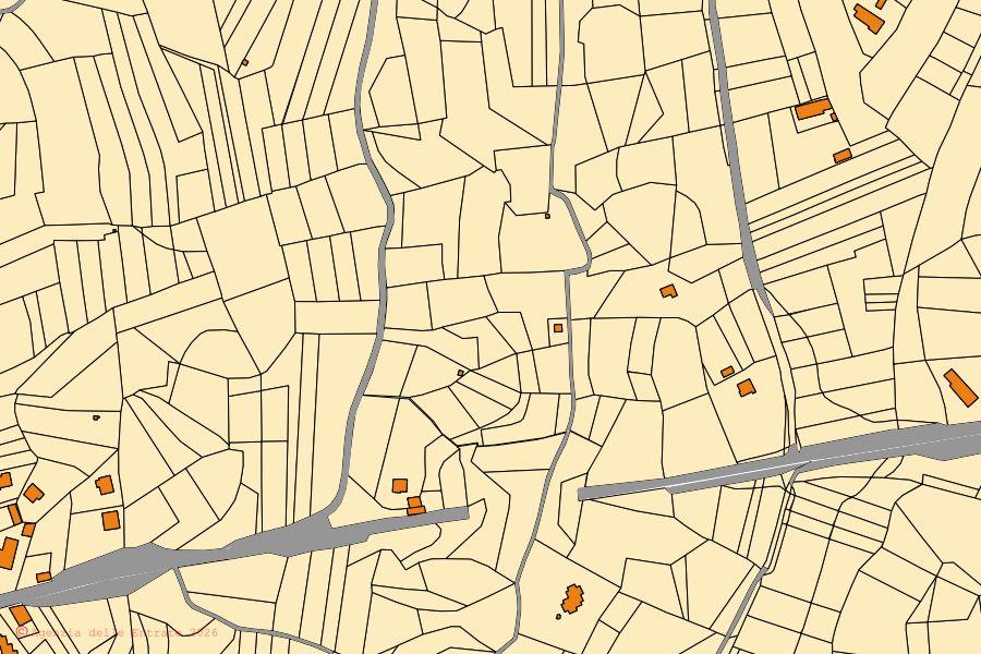 Mappa catastale del centro di Castelnuovo Don Bosco: particelle e fabbricati, cartografia Agenzia delle Entrate