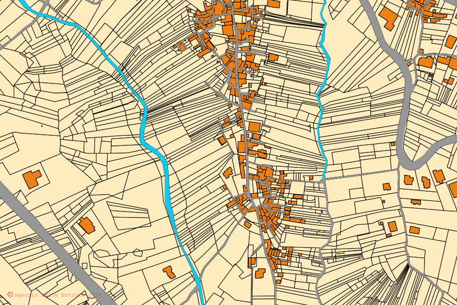 Mappa catastale del centro di Castelpetroso: particelle e fabbricati, cartografia Agenzia delle Entrate