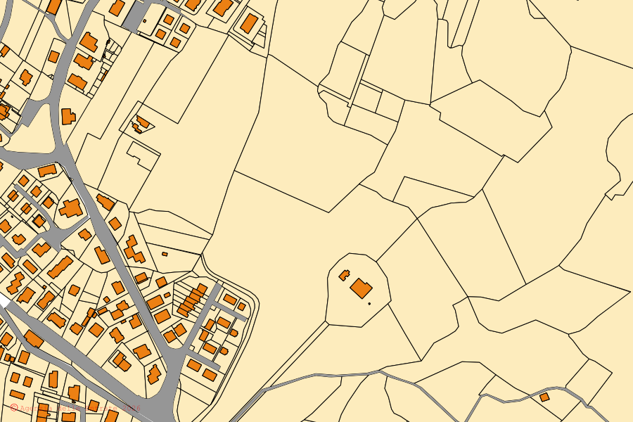 Mappa catastale del centro di Castiglion Fibocchi: particelle e fabbricati, cartografia Agenzia delle Entrate