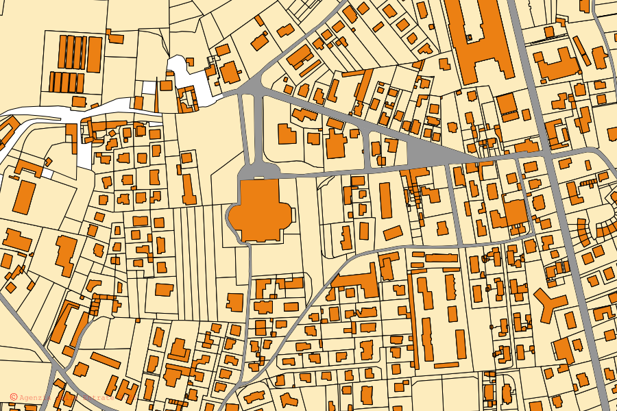 Mappa catastale del centro di Castiglione Olona: particelle e fabbricati, cartografia Agenzia delle Entrate