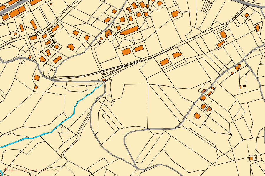 Mappa catastale del centro di Castignano: particelle e fabbricati, cartografia Agenzia delle Entrate